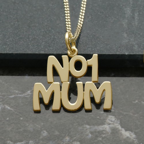 Collar Colgante Enchapado en Oro No1 Mamá Cadena Dije Día de la Madre Regalo de Cumpleaños - Imagen 5 de 6