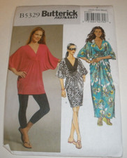 Butterick B5329 Loose fitting pullover top/ dress various lengths 4-14 Damage