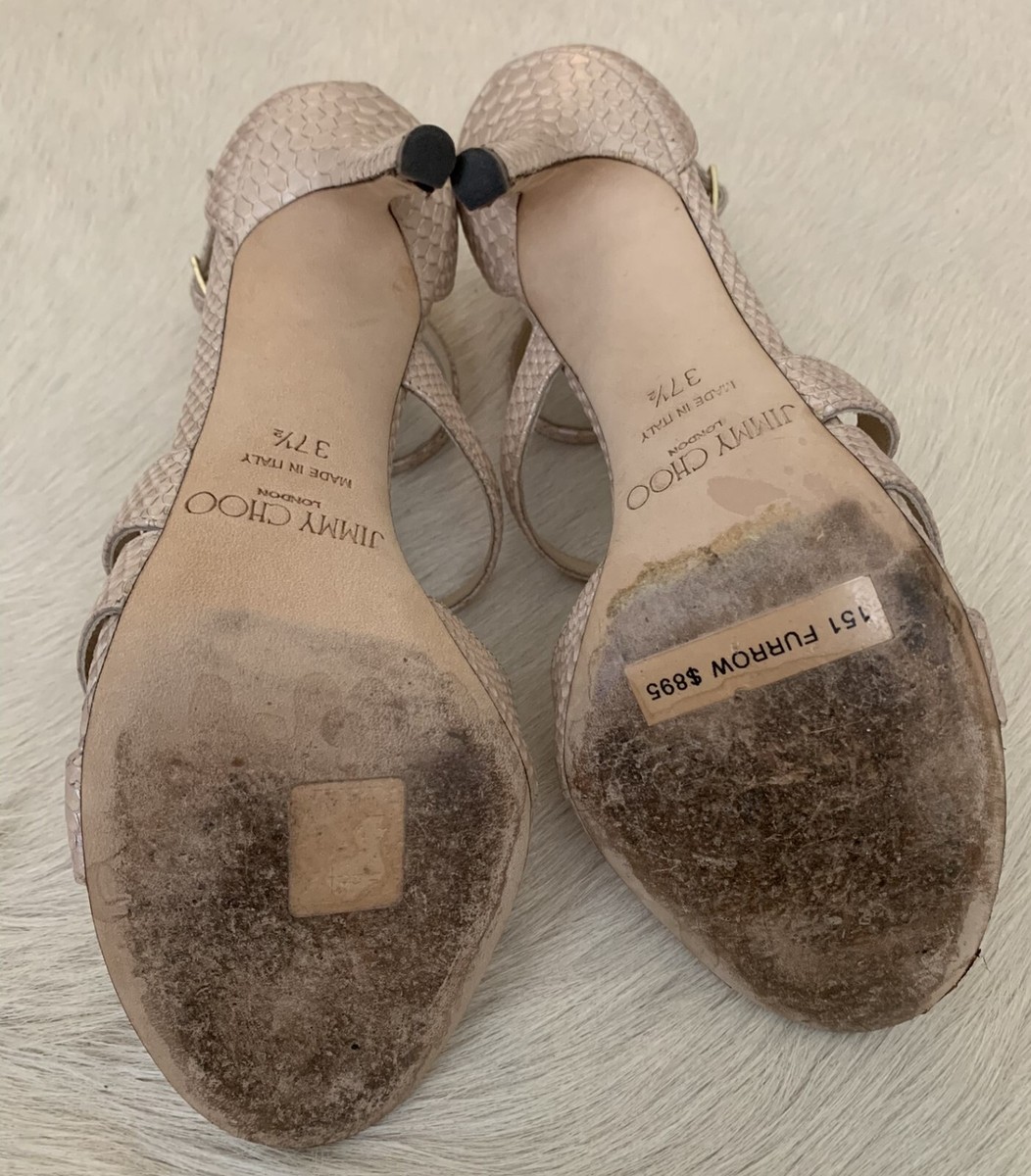 Jimmy Choo Strappy Nude Heels Sandals Pumps Furrow Lance Jimmy Choo Strappy Nude Heels Sandals Pumps Furrow Lance