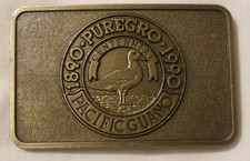 Vintage Puregro Pacific Guano Belt Buckle 1890 1990 Centennial