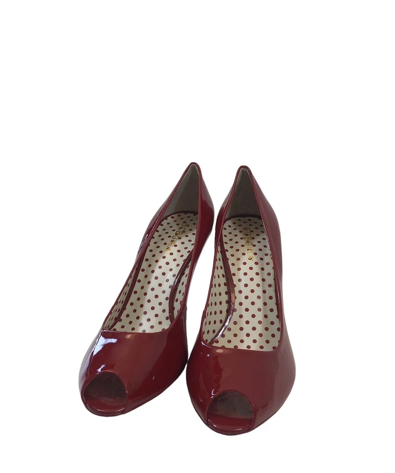 Zapatos de salón BCBG para niña rojos punta abierta talla 8B o 38 tacones tacón de 3 pulgadas Foto 2 de 4