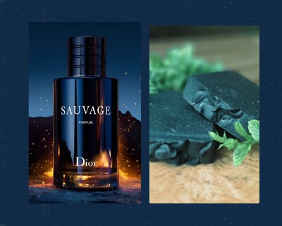 DIOR Sauvage Inspired soap For Men CHARCOAL Detox Face Organic Vegan  HANDMADE