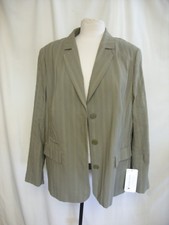 Ladies Jacket Fuchs Schmitt Germany, Khaki Green Textured Stripes, Uk 22, 0880