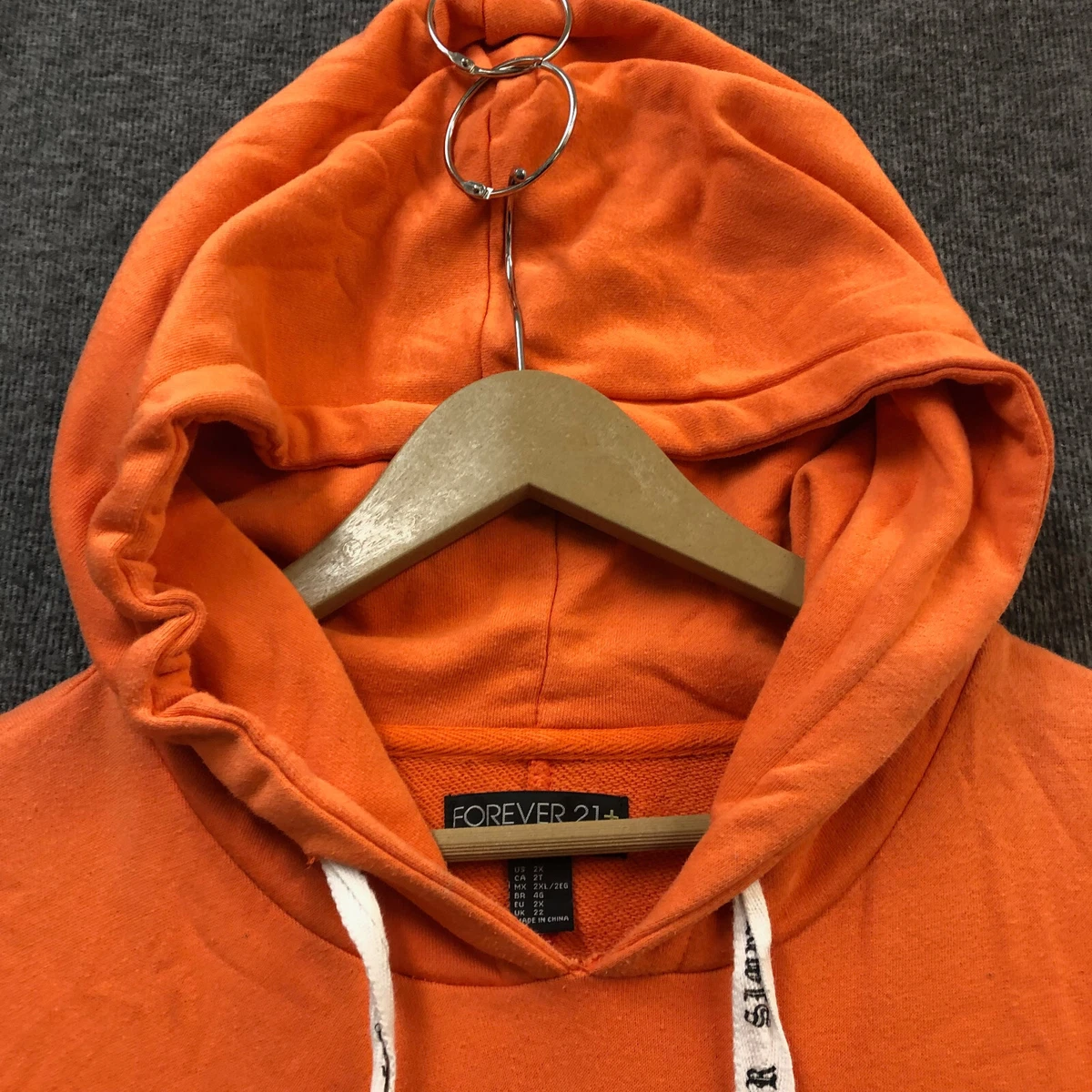 Plus size orange hoodie top