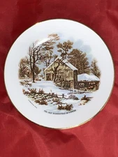 Currier and Ives The Old Homestead in Winter Collector Plate Fuller Brush Co1978