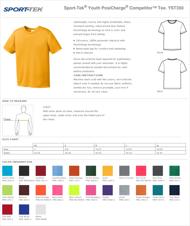 Camiseta Sport Tek Juvenil Dri-Fit PosiCharge Entrenamiento S-XL M-YST350 Foto 3 de 3