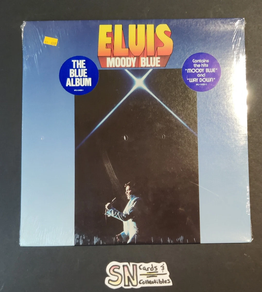 Elvis Presley- Moody Blue LP Vinyl Blue Vinyl RCA AFL 1-2428