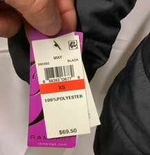 Rampage Hooded Puffer Jacket Womens Size Xs Black Full Zip And Snap Quilted