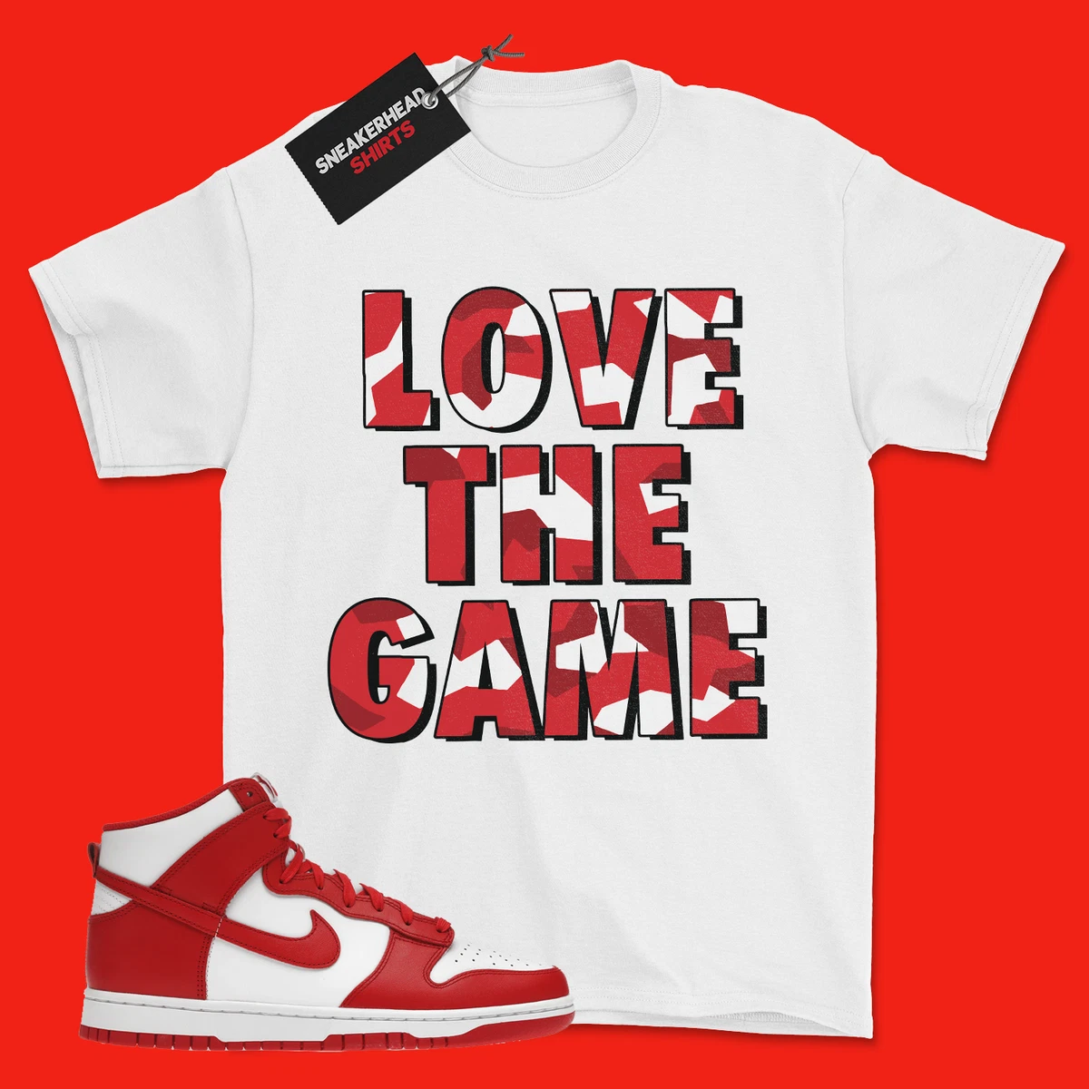 championship red dunks shirt