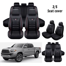 For Toyota Tacoma Car Seat Cover Full Set Leather 2/5-Seats Front Rear Protector