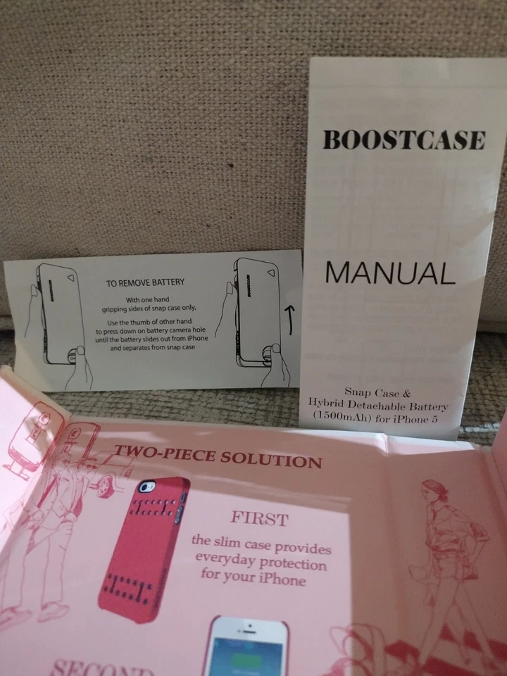 Funda de alimentación desmontable para iPhone 5 y iPhone 5s 16 GB, 32 GB, 64 GB BOOSTCASE, rosa Foto 2 de 4