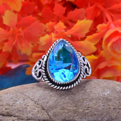 Nice Swiss Blue Topaz Gemstone 925 Sterling Silver Handmade Ring All ...