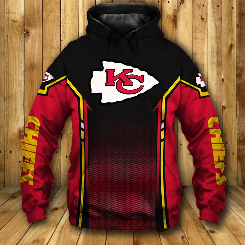 Kansas City Chiefs Hoodie Men Football Sweatshirt Pullover Hooded Jacket Outwear