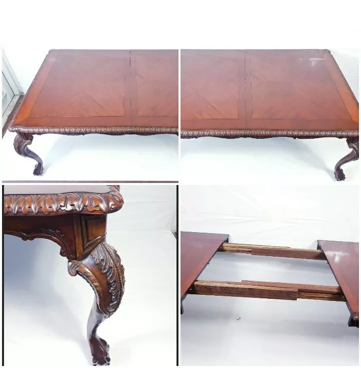 Antique mahogany claw foot dining table deals