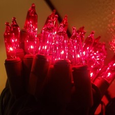 NEW Target 100 RED Mini Light Set Christmas String Lights Green Wire 24.75 ft