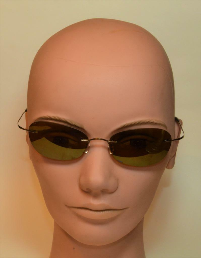 Authentic Designer Reptile Striped T2 Rimless Sunglasses bronze