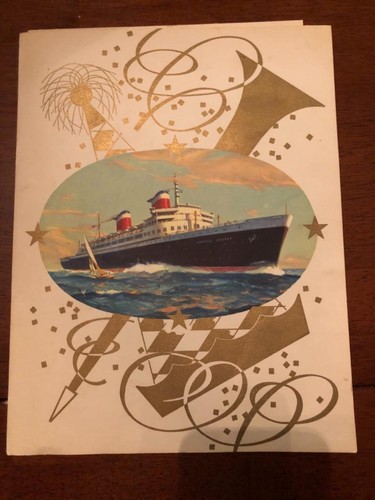 Cruise Line Menu- United States Line- Saturday December 19, 1964