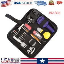 147 pcs Watch Repair Kit Watchmaker Back Case Remover Opener Link Pin Spring Bar