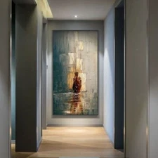 Hand-painted Oil Painting Abstract Decorative Painting Vertical Plate Plain