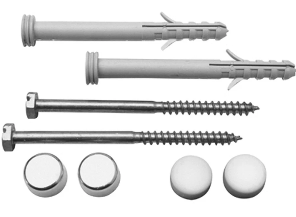 Sanibel WC Befestigungssatz M6 x 85 mm Kappen chrom weiss Befestigungsset Bidet