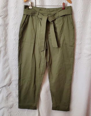 Vanilla Star Womens Size L High Rise Tie Front Cuffed Cropped Pant