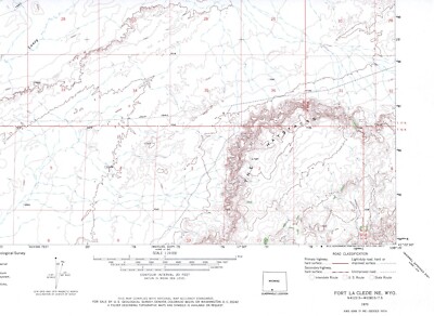 Fort LaClede NE Quadrangle Wyoming 1970 USGS Topo Map 7.5 Minute Topographic