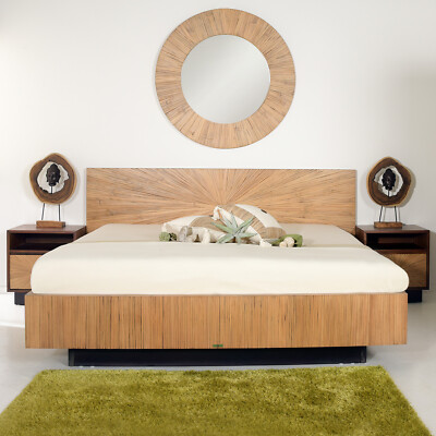 Bett 180x200 Wei Holz Traumhaftes Bambusbett Jawa 180x200  Asiatisches  Mbel Aus Rattan & Bambus