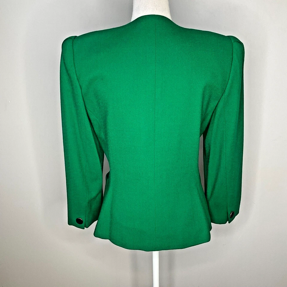 Jaqueta Vistage KASPER ASL Feminina Tamanho 8 Blazer de Lã Verde - Imagem 3 de 4