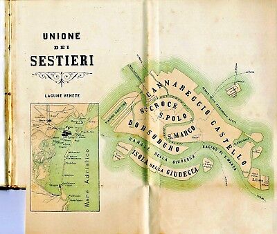 Pianta Della Citta Di Venezia Divisa Per Sestieri 17 Cartografia Mappe Ebay