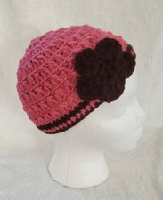 New Handmade Crochet knit, Winter hat for Toddler, Rosewood/ Brown