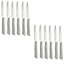 Set 12 Coltelli da Bistecca pizza Professionali Acciaio Inox 22 cm Lama a punta 