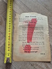 Original WW2 German American propaganda leaflet: 'Hello Tommy! Allo Tommy!'