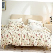 Floral Queen Duvet Cover 100 Brushed Microfiber 3 Queen 90"x90" Red Floral