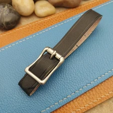 English Bridle Leather Pocket Watch Fob Strap & Antique Nickel Finish Buckle