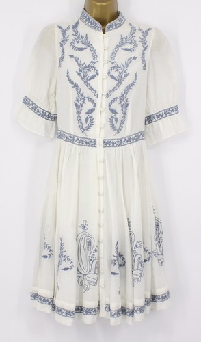 ALICE BY TEMPERLEY RANA DRESS WOMENS EMBROIDERY FLORAL UK 10 WHITE RRP £445 AD - 第 1/5 張圖片