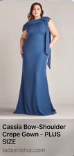 Cassia Bow-Shoulder Crepe Gown PLUS SIZE from TADASHI SHOJI TOO,Beautiful Color