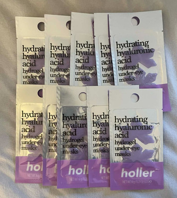 Holler Hydrating Hyaluronic Acid Hydrogel Under-Eye Masks Pack of 10