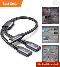 Lightweight USB C Splitter 1 in 2 Out for Quick Device Connectivity - 480 Mbps