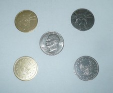 SAMPLES - SLOT MACHINE TOKENS FOR CASINO $1 ONE DOLLAR SIZE COIN SLOT MACHINES