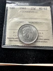 1941  ICCS Graded Canadian, ¢25 Cent, **MS-62** Cert# UY 430