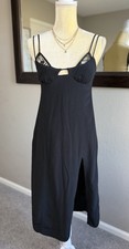 Urban Outfitters Midi Dress Dara Lace Trim Black Small Club Festival Vibes