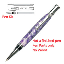 Executive Pen Kit Chrome 24 kt Gold Gunmetal Wood Woodturning Fast Shipping