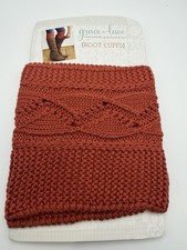 Grace  Lace Original Boot Cuffs-Cabled Cuff-Rust-New