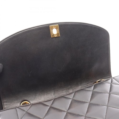 CHANEL Matelasse Diana Crossbody Chain Flap Shoulder Bag Lambskin Black GHW Used - Picture 8 of 12