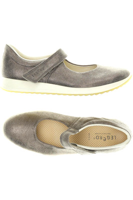 Legero Ballerinas Halbschuh Grau Silbergrau Leder Klettverschluss NEU