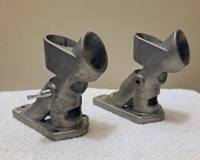 Pair of Adjustable Aluminum Flag Pole Brackets - Heavy Duty Outdoor Wall Mounts