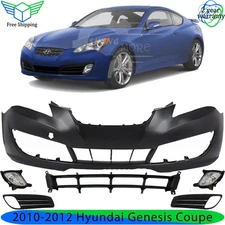Front Bumper Cover Fascia & Lower Grille Kit For 2010-2012 Hyundai Genesis Coupe