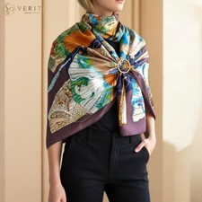 RARE VINTAGE HERMES Silk Scarf "Brise de Charme" Carre 90 by Julia Abadie