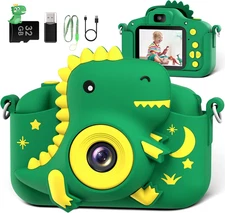 Kids Camera, Dinosaur Toddler Digital Camera for Ages 3-12 Boys Girls Childrens,