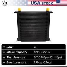 An10 Aluminum 40 Row Oil Cooler Universal Transmission 248mm 78-14 Unf Engine